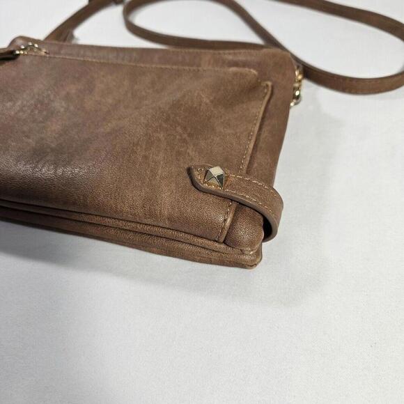 Antique Kraft Front Zipper Cross Body Purse Bag - Picture 4 of 12